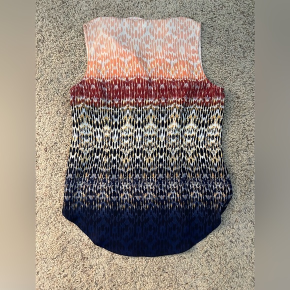 Cabi 3078 Love Popover Sleeveless Blouse Tank Top Peter Pan Collar Ombré Medium - Picture 4 of 4